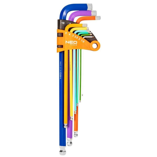 Набор ключей шестигранных NEO Tools 09-512 1.5-10 мм, набор 9 шт.