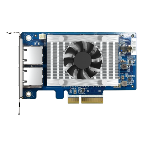 Сетевая карта QNAP QXG-10G2T-X710 LAN Expansion Card, PCIe Gen3 x4, Two 10GbE (10G / 5G 2.5G 1G 100M)) Ports with SR-IOV and iSCSI, Block-based, Suppo