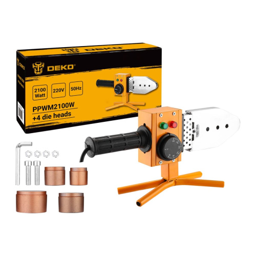 Сварочный аппарат для полипропиленовых труб DEKO PPWM 2100 W 063-4247 4 насадки