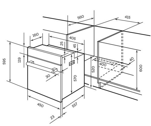 Электрический духовой шкаф LEX EDM 4540 BL черный