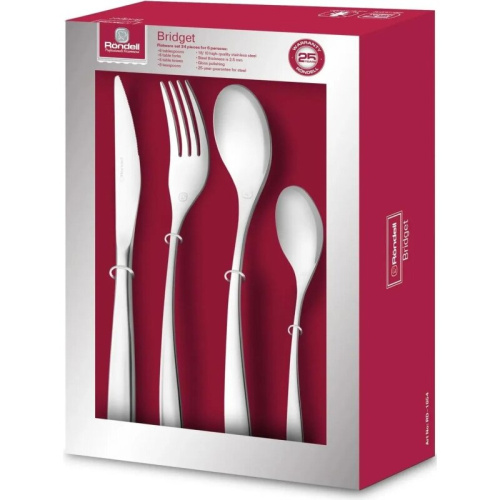 Набор столовых приборов Rondell Bridget RD-1854, 24предм стальной