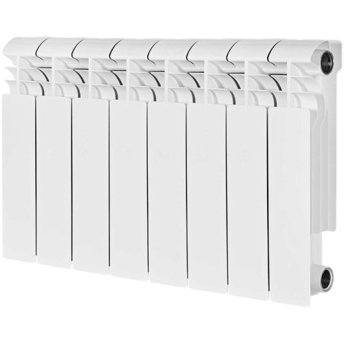 Биметаллический радиатор отопления Stout Vega 350 8 секций боковое подключение белый RAL 9016