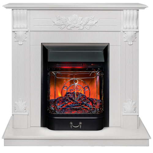 Электрокамин RealFlame Ottawa WT белое золото с очагом Majestic Lux Black RC Электрокамин RealFlame Ottawa WT белое золото с очагом Majestic Lux Black RC