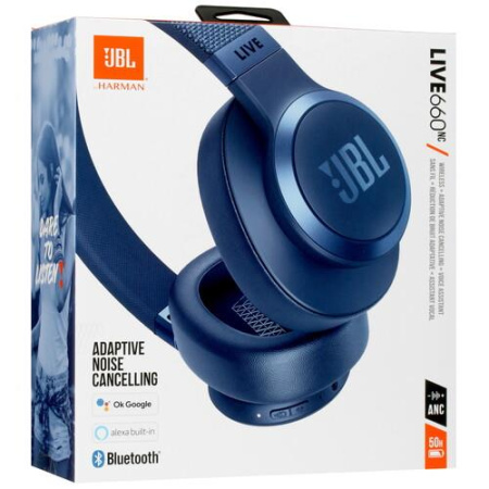 Беспроводные/проводные наушники JBL LIVE 660NC синий