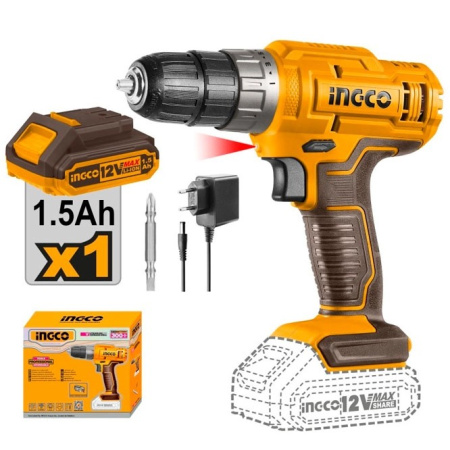 Дрель-шуруповерт INGCO CDLI1218 АкБ+ЗУ