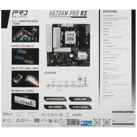 Материнская плата ASRock A620AM Pro RS