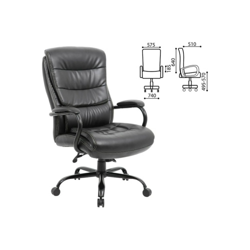 Кресло руководителя BRABIX Premium Heavy Duty HD-004 (531942) экокожа, черное