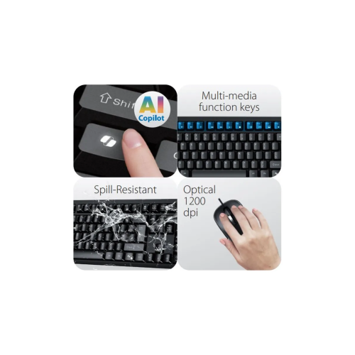 Комплект проводной клавиатура+мышь Genius KM-100SE USB черный