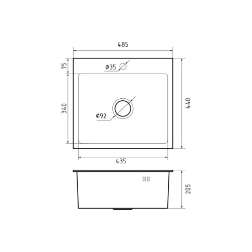 Мойка GranFest 4844 PVD нерж, графит
