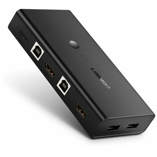 KVM-переключатель UGREEN CM200 50744 HDMI Switch Box 2 In 1 Out KVM Switching Black