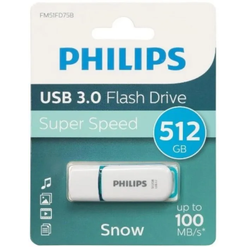 USB-флешка PHILIPS Snow3.0 (FM51FD75B/97) 512GB, USB 3.0