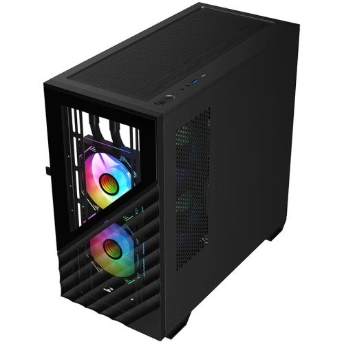 Корпус 1STPLAYER DK D7 Black (D7-BK-3F1) / mATX / 3x120mm LED fans