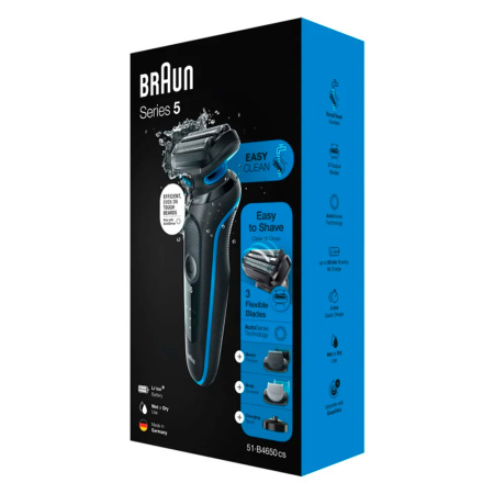 Бритва сетчатая Braun 51-B4650cs синий/черный