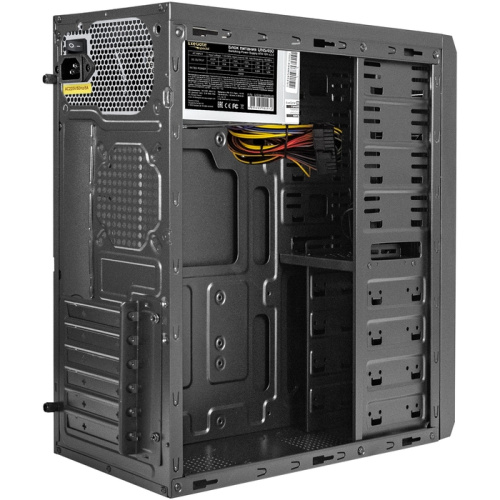Корпус ExeGate UN-605B-UNS45 EX299343RUS Miditower (ATX, БП UNS450 с вент. 12см, 2*USB, аудио, блокировка, черный)