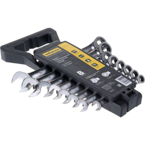 Набор ключей комбинированных Inforce 06-05-86 трещоточных 8 пр.