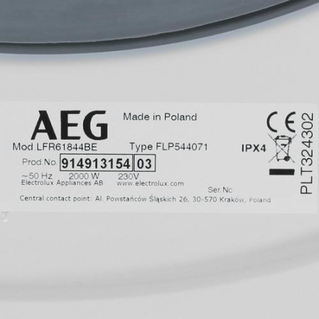 Стиральная машина AEG LFR61844BE белый