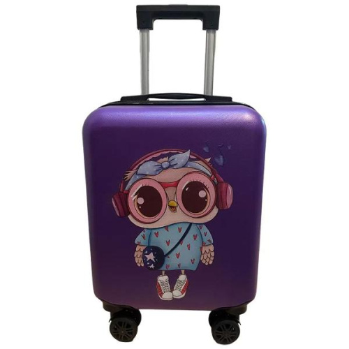 Чемодан для детей LATS 678 Сова фиолетовый