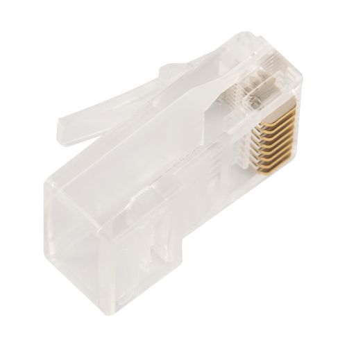 Коннектор LANMASTER (LAN-EZ45-8P8C/U5E-100) RJ45 тип EZ, 8P8C, UTP, Cat.5e, универсальный, покрытие 50 микрон,100 шт.