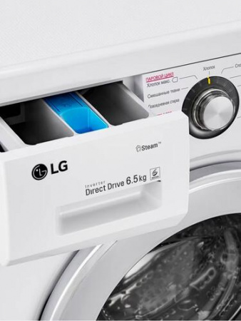 Стиральная машина LG F1296WDS1 60х44х85 см Класс: A загр.фронтальная макс.:6.5кг белый 1200 об/мин