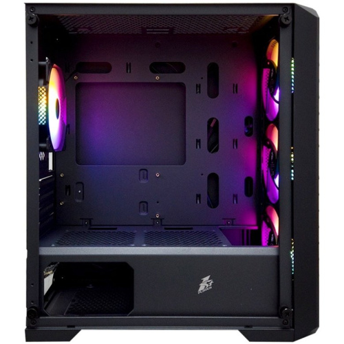 Корпус 1STPLAYER Trilobite T5 Black (T5-BK-4F1)/mATX, TG/4x120mm LED fans inc.
