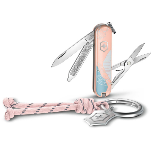 Складной нож Victorinox Classic SD Paris Style 0.6223.e221, функций 7, 58мм, розовый, коробка подарочная