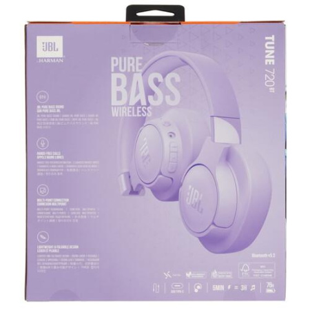 Беспроводные/проводные наушники JBL Tune 720BT фиолетовый