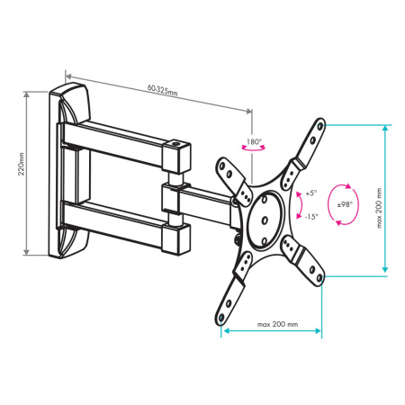 Кронштейн VLK Trento-105 black