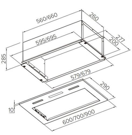 Вытяжка полновстраиваемая Haier HVX-BI662X серебристый