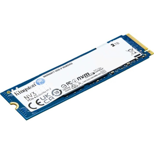 SSD KINGSTON NV3 2Тб (SNV3S/2000G) M.2(22x80mm), NVMe, PCIe 4.0 x4, 3D TLC, R/W 6000/5000MB/s, TBW 640, DWPD 0.3