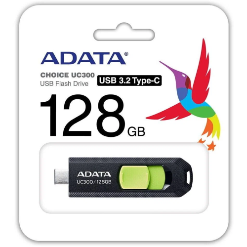 USB-флешка A-Data UC300 ACHO-UC300-128G-RBK/GN 128Gb Type-C USB3.2 черный/зеленый