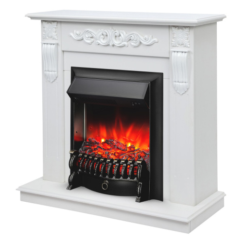 Электрокамин RealFlame Dominica DN белый матовый с очагом Fobos Lux Black