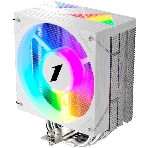 Кулер 1STPLAYER Cryo CY12L White / 4HPx6mm, single tower, 1x120mm ARGB fan, 750-1900 RPM, 57.6 CFM, 38.2 dBA