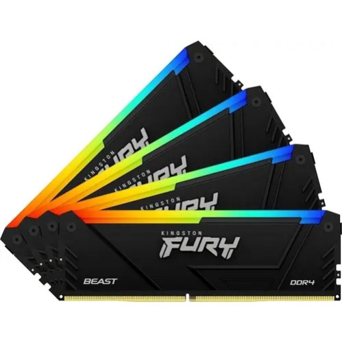 ОЗУ Kingston Fury Beast RGB KF432C16BB2AK4/32 DDR4 4x8GB 3200MHz RTL Gaming PC4-25600 CL16 DIMM 288-pin 1.35В dual rank с радиатором Ret
