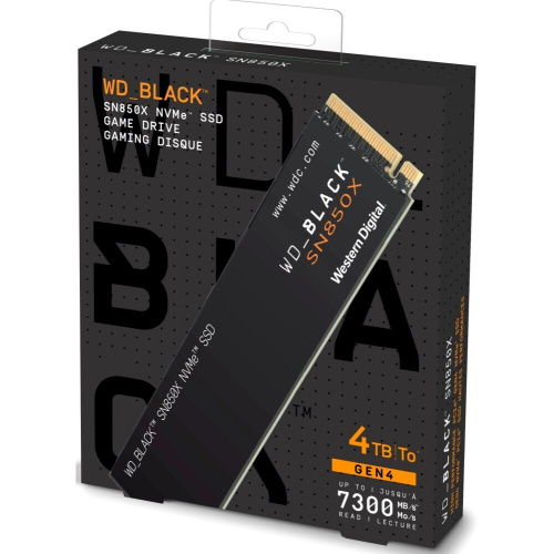 SSD WD SN850X (WDS400T2X0E) 4TB, M.2 2280, NVMe, PCIe 4.0x4, Black
