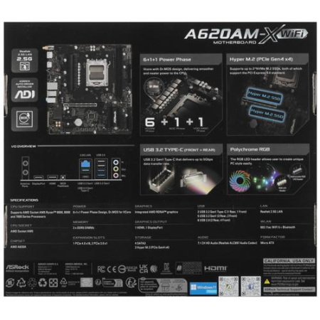 Материнская плата ASRock A620AM-X WiFi