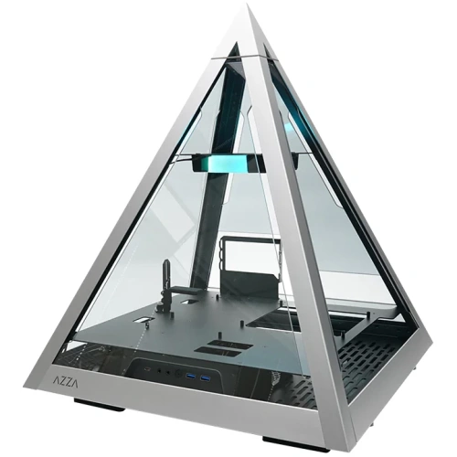 Корпус Azza Pyramid L черный/серебристый (CSAZ-804L Pyramid) без БП ATX 6x120mm 2xUSB3.0 audio bott PSU