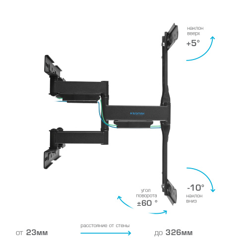 Кронштейн для телевизора Kromax Ultra Slim-101 черный