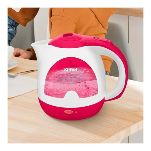 Электрочайник KITFORT КТ-6607-1 бело-малиновый