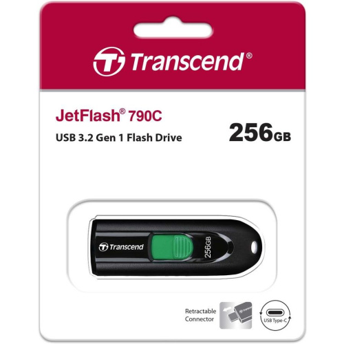 USB-флешка Transcend 256Gb Jetflash Type-C 790С TS256GJF790C USB3.0 черный