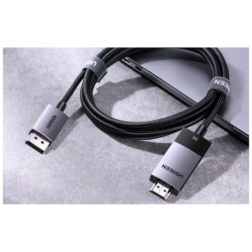 Кабель UGREEN DP115 (80395) DisplayPort to HDMI 8K 60Hz Cable 1m Gray