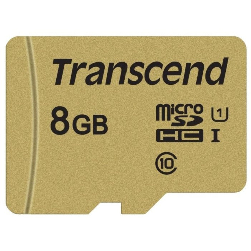 Карта памяти Transcend TS8GUSD500S 8GB UHS-I U1 microSD with Adapter