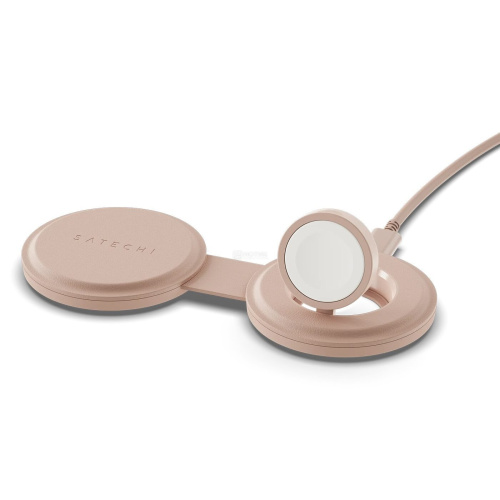 Зарядное устройство Satechi ST-QTG21R Qi2 OntheGo 2-in-1 Wireless Charger нежно-розовый