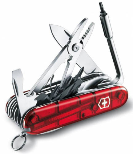 Нож перочинный Victorinox CyberTool L (1.7775.T) 91мм 39функций красный полупрозрачный