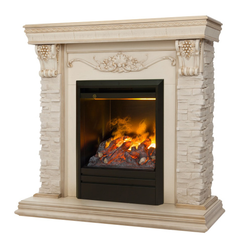 Электрокамин RealFlame Patricia WT белый дуб с золотой патиной c очагом 3D Olympic