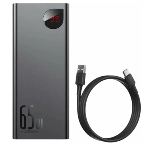 Внешний аккумулятор Baseus PPIMDA-D01 Adaman Metal Digital Display Quick Charge Power Bank 65W 20000mAh Black