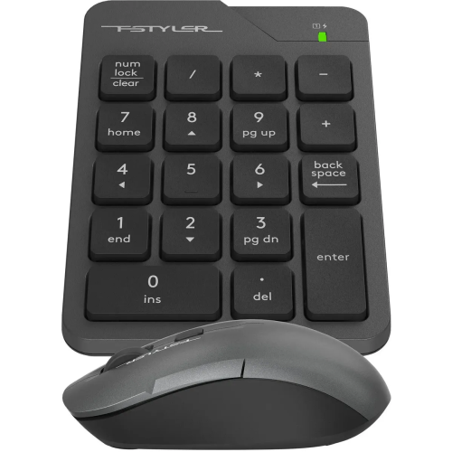 Числовой блок + мышь A4Tech Fstyler FG1600C Air клавиатура серый+мышь серый/черный USB беспроводная slim