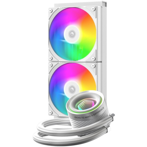 СВО ID-COOLING FX240 INF White LGA1700/1200/115X/AM4/AM5 (TDP 300W, ARGB Fan and Pump, PWM, Dual Fan 120mm, белый) RE