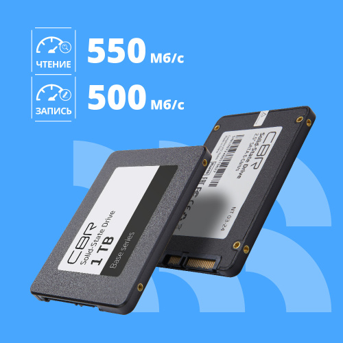 SSD CBR Base SSD-001TB-2.5-BS24b, 1024 GB, 2.5, SATA III 6 Gbit/s, 3D TLC NAND, R/W speed up to 550/500 MB/s, TBW