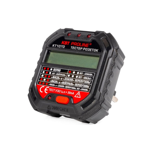 Тестер розеток и УЗО КВТ КТ 107D Proline (86321)