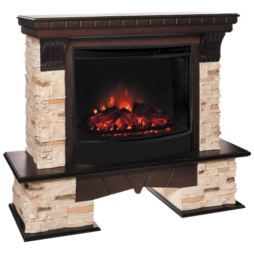 Электрокамин RealFlame Rockland AO античный дуб с очагом Evrika 25,5 LED